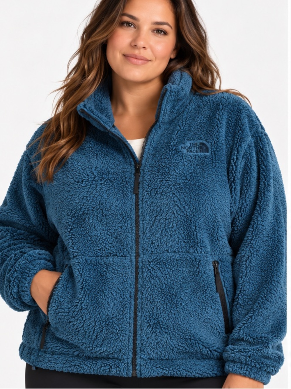 The North Face Women’s XXL Teal High Pile Sherpa Fleece Full Zip Jacket Gorpcore